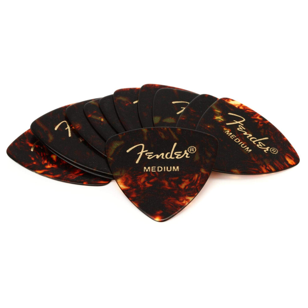 Fender Classic Celluloid Guitar Picks 346 Shape  Tortoise Shell  Medium  12-Pack