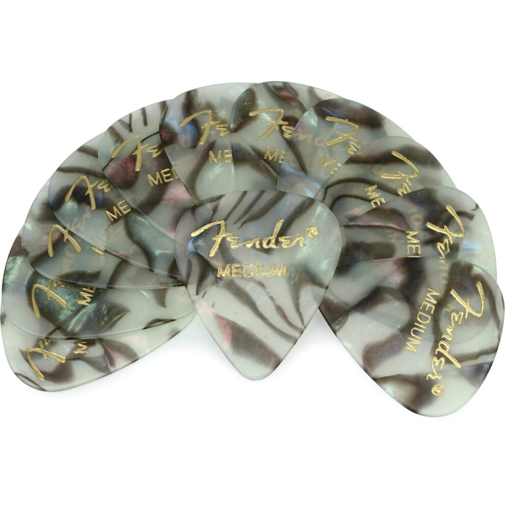 Fender Premium Celluloid Guitar Picks 351 Shape  Abalone  Medium  12-Pack