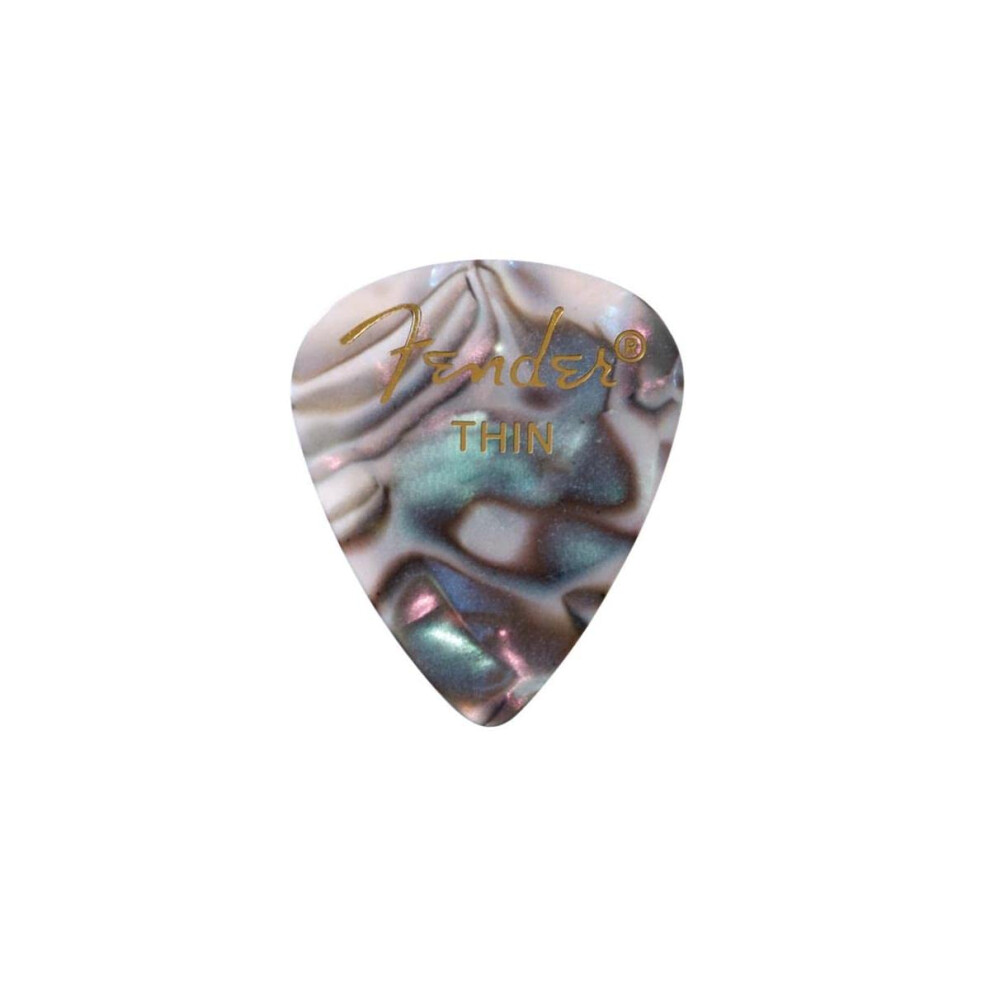 Fender Premium Celluloid Guitar Picks 351 Shape  Abalone  Thin  12-Pack