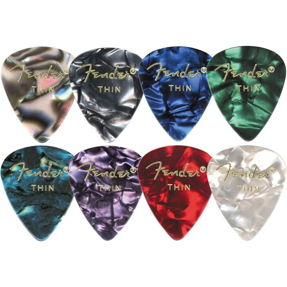 Fender Premium Celluloid Guitar Picks 351 Shape  Blue Moto  Heavy  12-Pack