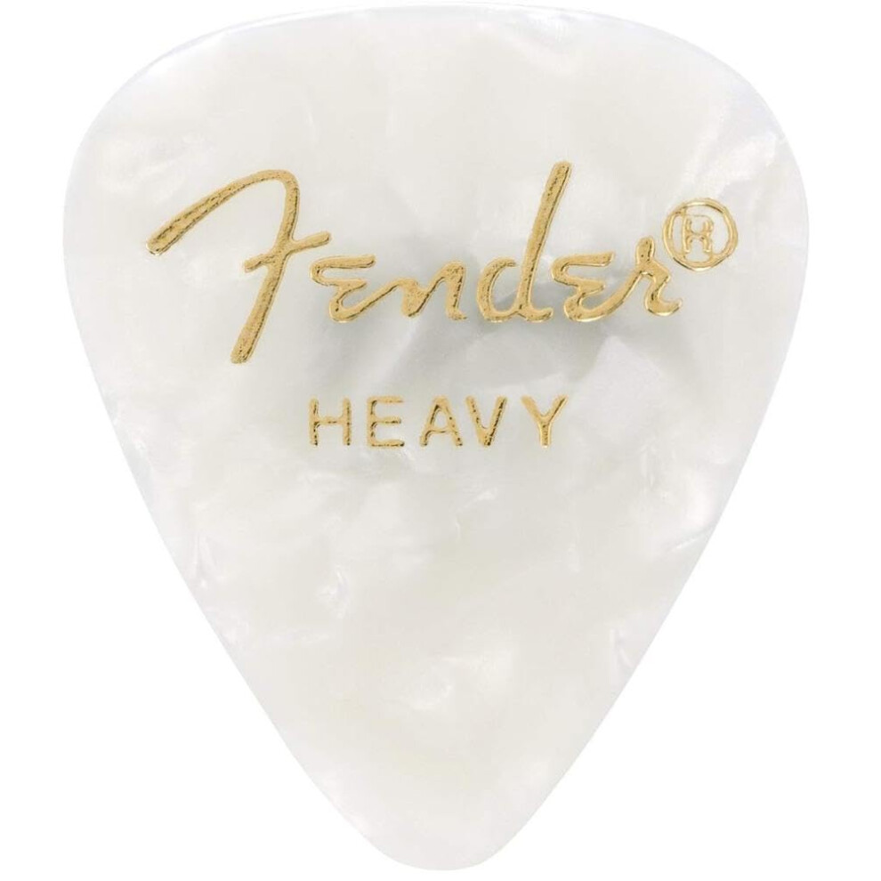 Fender Premium Celluloid Guitar Picks 351 Shape  White Moto  Heavy  12-Pack