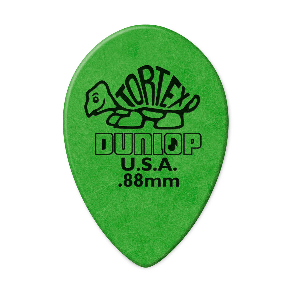 Dunlop 423R.88 Tortex Small Tear Drop  Green  .88mm  36/Bag