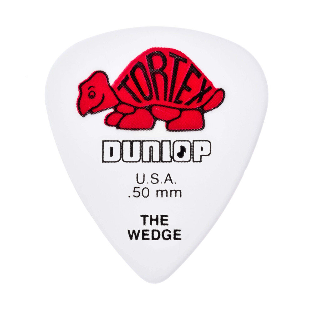 Dunlop 424P.50 Tortex Wedge  White/Red  .50mm  12/Player's Pack