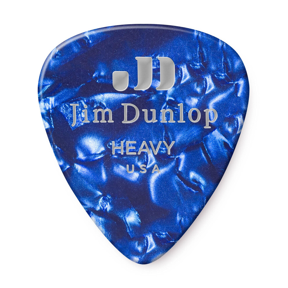 JIM DUNLOP 483R10HV Genuine Celluloid  Blue Pearloid  Heavy  72/Bag