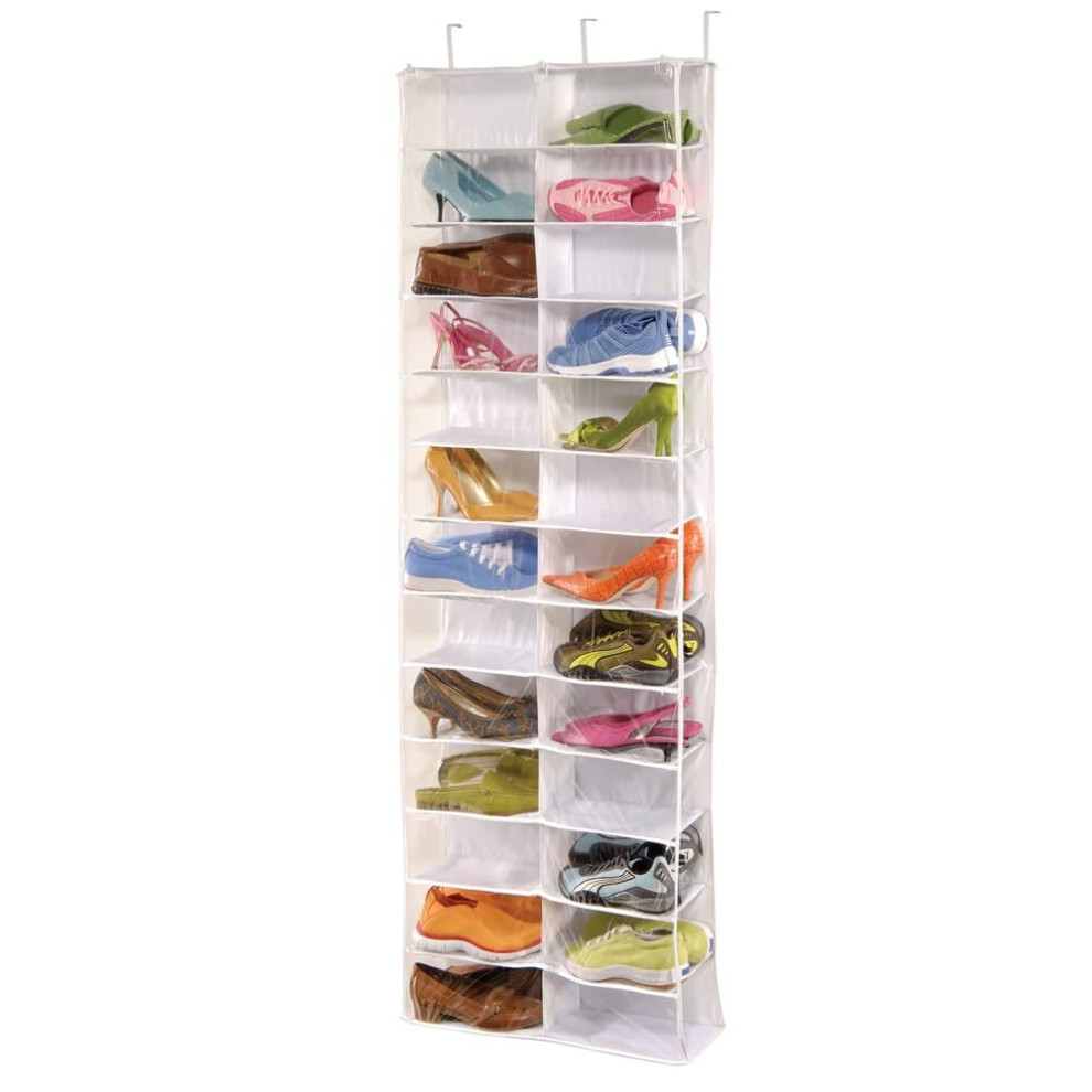 Richards Homewares Over The Door Shoe Organizer  26-Pocket  Clear Vinyl