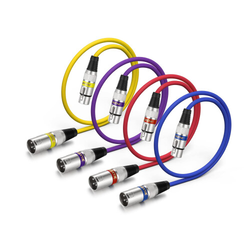 Ebxya XLR Cbles 2ft 4 Pack Cble microphone Cble xlr Cble xlr 3 broches mle  microphone Mcran