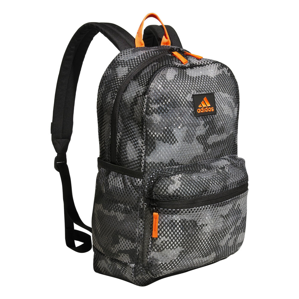 adidas Hermosa Mesh Backpack  Camouflage Carbon/Impact Orange/Black  One Size