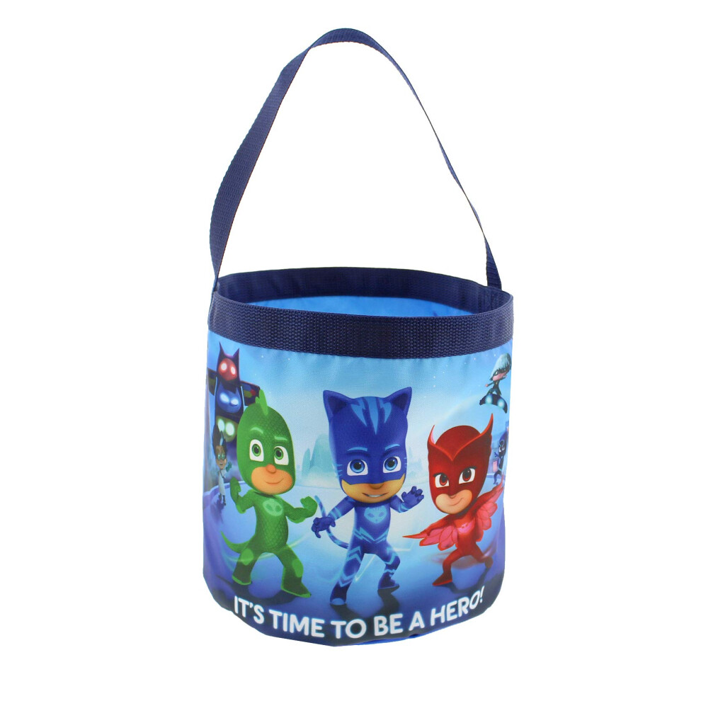 Disney PJ Masks Boys Girls Collapsible Gift Basket Bucket Gift Tote Bag (One Size  Blue)