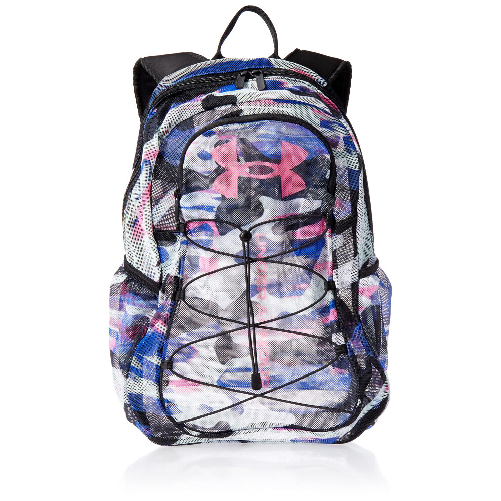 Under Armour Unisex Hustle Mesh Backpack  (100) White/Pink Punk/Pink Punk  One Size Fits Most