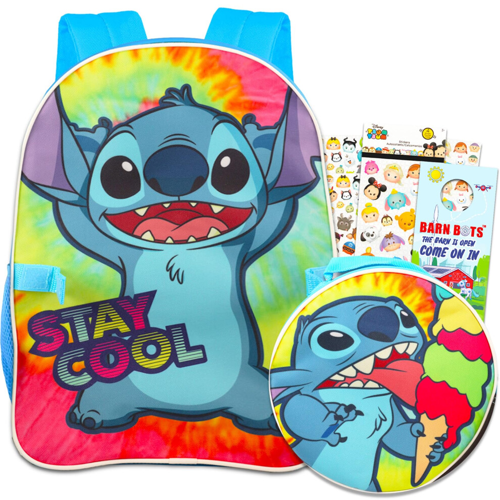 Disney Stitch Backpack And Lunch Bag Set - Bundle With Lilo Backpack Stitch Lunch Box Stickers More | Lilo And Stitch School Supplies