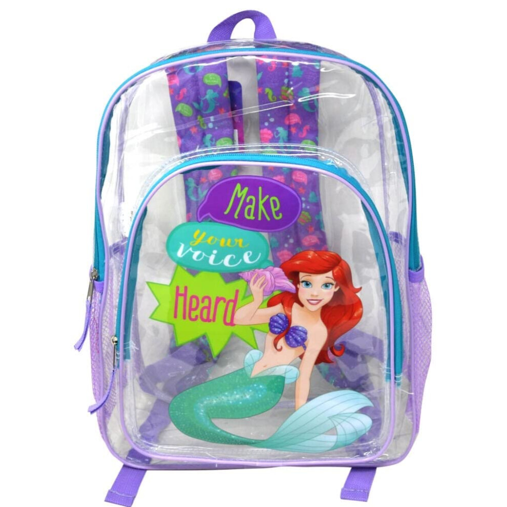 Disney The Little Mermaid Transparent 16"" Backpack