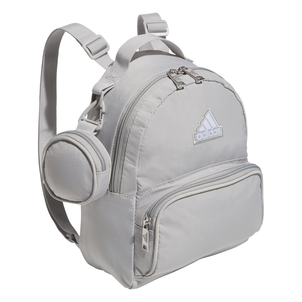 adidas Must Have Mini Backpack  Small Festivals and Travel  Grey Two/White/Silver Metallic  One Size