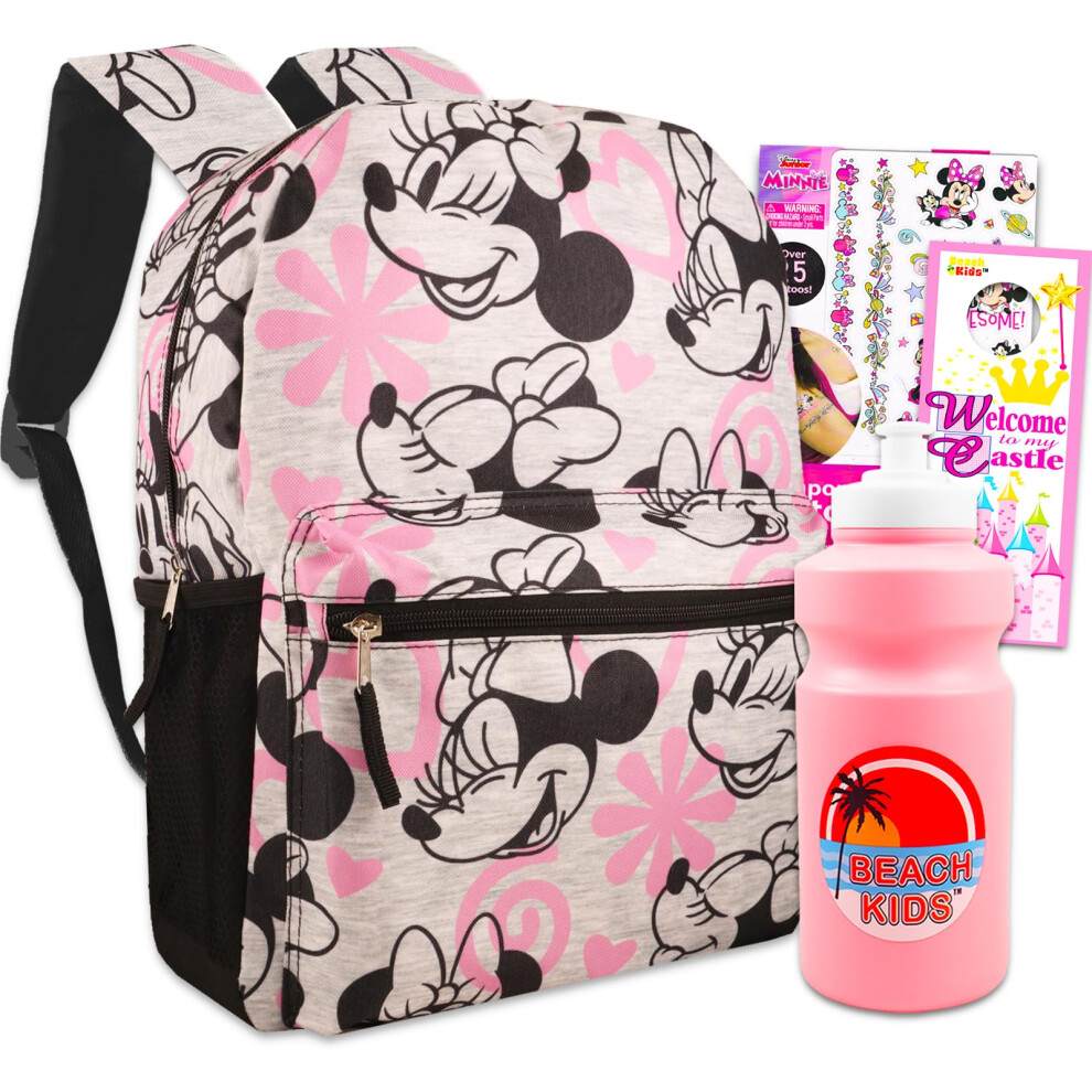 Disney Minnie Mouse Large Travel Backpack for Girls Set - Bundle of 16  Minnie Mouse Backpack for Travel  Minnie Tattoos & More | Minnie Bac