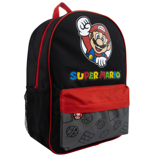 Super Mario Super Mario Backpack | Boys School Bag | Boys Back Pack | Black One Size 1