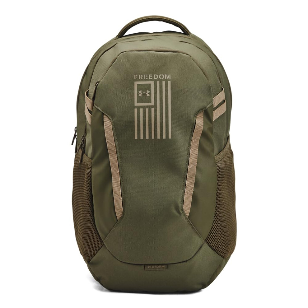 Under Armour Unisex Hustle 6.0 Freedom Backpack  (390) Marine OD Green/Marine OD Green/Bayou  One Size Fits Most