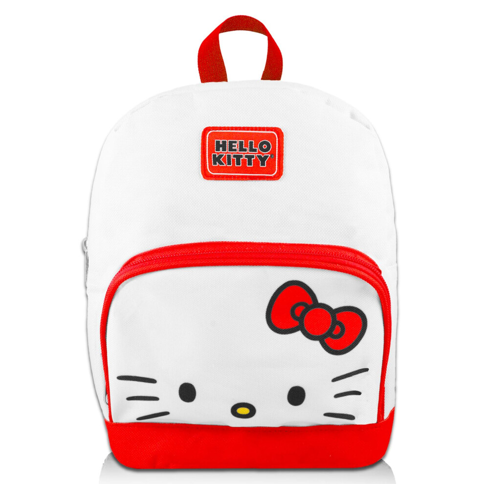 Hello Kitty Mini Backpack for Women - 10"" Canvas Hello Kitty Backpack with Front Pocket Plus Bookmark | Hello Kitty Backpack Purse Bundle