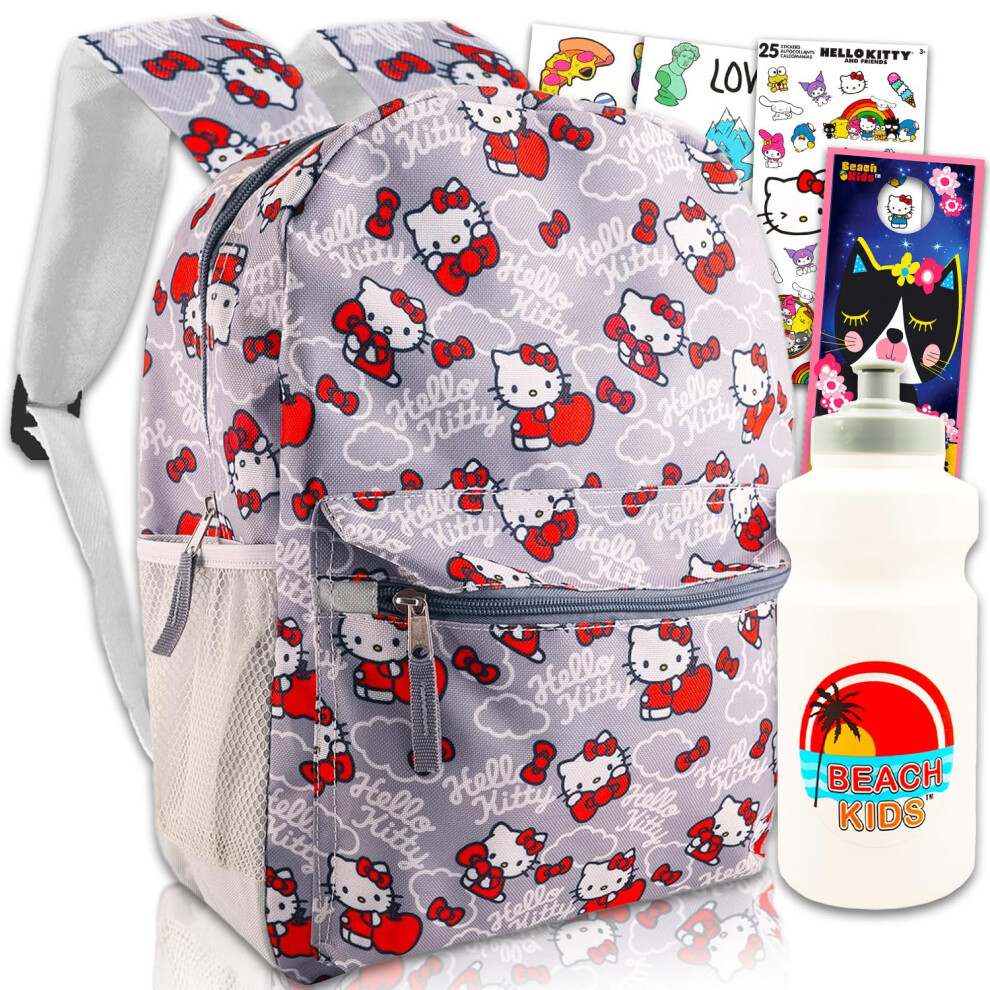 Hello Kitty Backpack Set - Hello Kitty School Bag  Tattoos  Water Bottle & More | Hello Kitty School Supplies