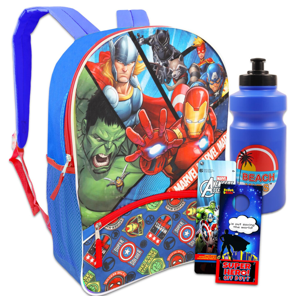 Marvel Avengers Backpack Set for Kids - School Supplies Bundle with Superhero Backpack Plus Avengers Stickers and More (Superhero Backpacks