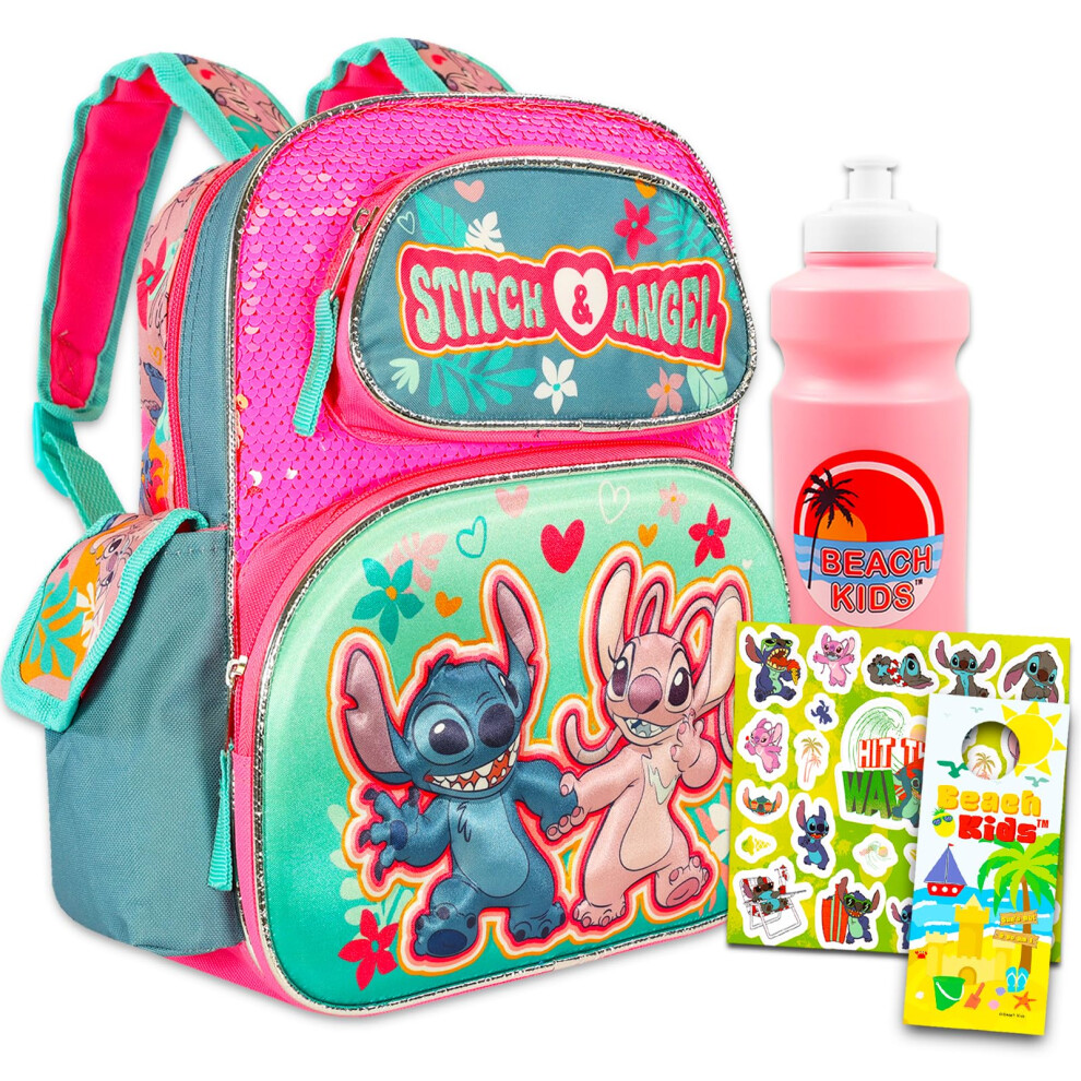 Disney Mini Angel Backpack from Stitch for Kids - Stitch and Angel Mini Backpack Bundle with 12"" Angel & Stitch Mini Backpack Plus Stickers