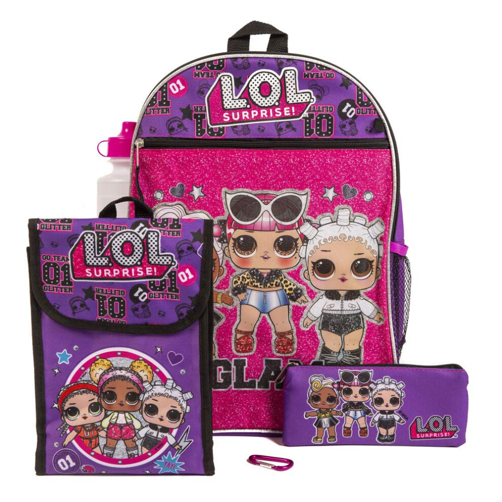 LOL Surprise Purple Back too School Essentials Set for Girls  Purple  Size 16""