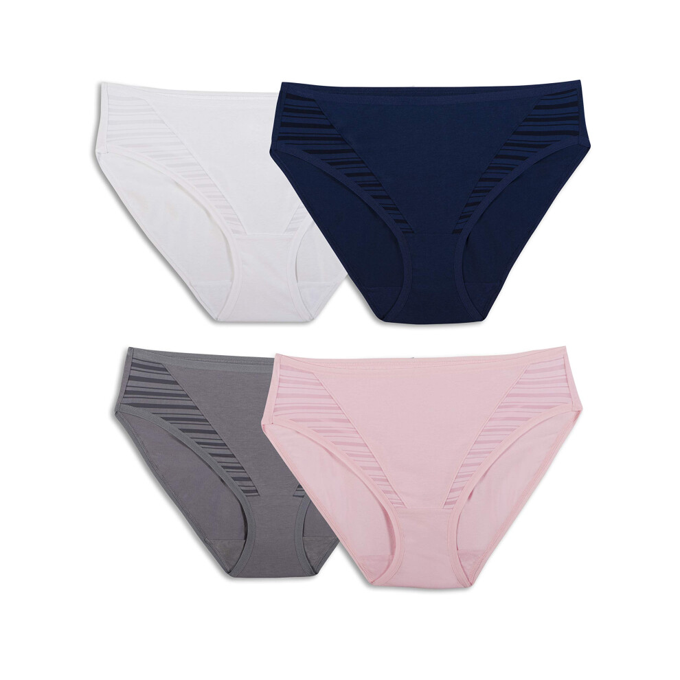 Fruit Of The Loom Women's Underwear Moisture Wicking Coolblend Panties  Hi-Cut - Fashion Assorted  Small (5)