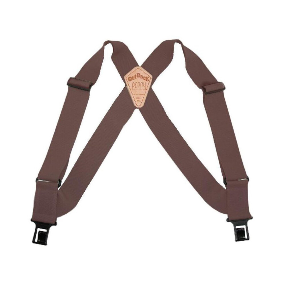 Perry Outback Comfort Suspenders 2"" Regular Clip-On Belt Suspender - Brown