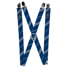 Buckle-Down womens Suspenders - Ravenclaw Crest/Stripe Blue/Gray Suspenders Multicolor One Size US