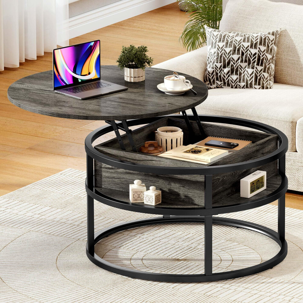 YITAHOME Round Lift Top Coffee Table  Coffee Tables for Living Room with Hidden Storage Compartment  Modern Coffee Table with Storage for Ho-image-OPC-PFND6WZ-NEW