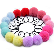 MORGLES 16pcs Elastici per Capelli Pom Pom, Foderi per Coda di Cavallo Fluffy per Ragazze, 2 pollici, Multicolore