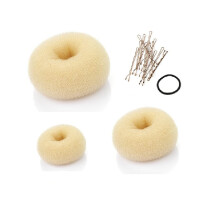 Beaute Galleria 3 stykkers h?r Doughnut Bolle Maker Ringstil Mesh Chignon Ballet Sock Bolle (Large Medium Small) (beige/blond)