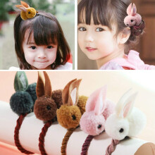 Aysekone 5 Pezzi Elastici Capelli Stile Coniglio Peluche