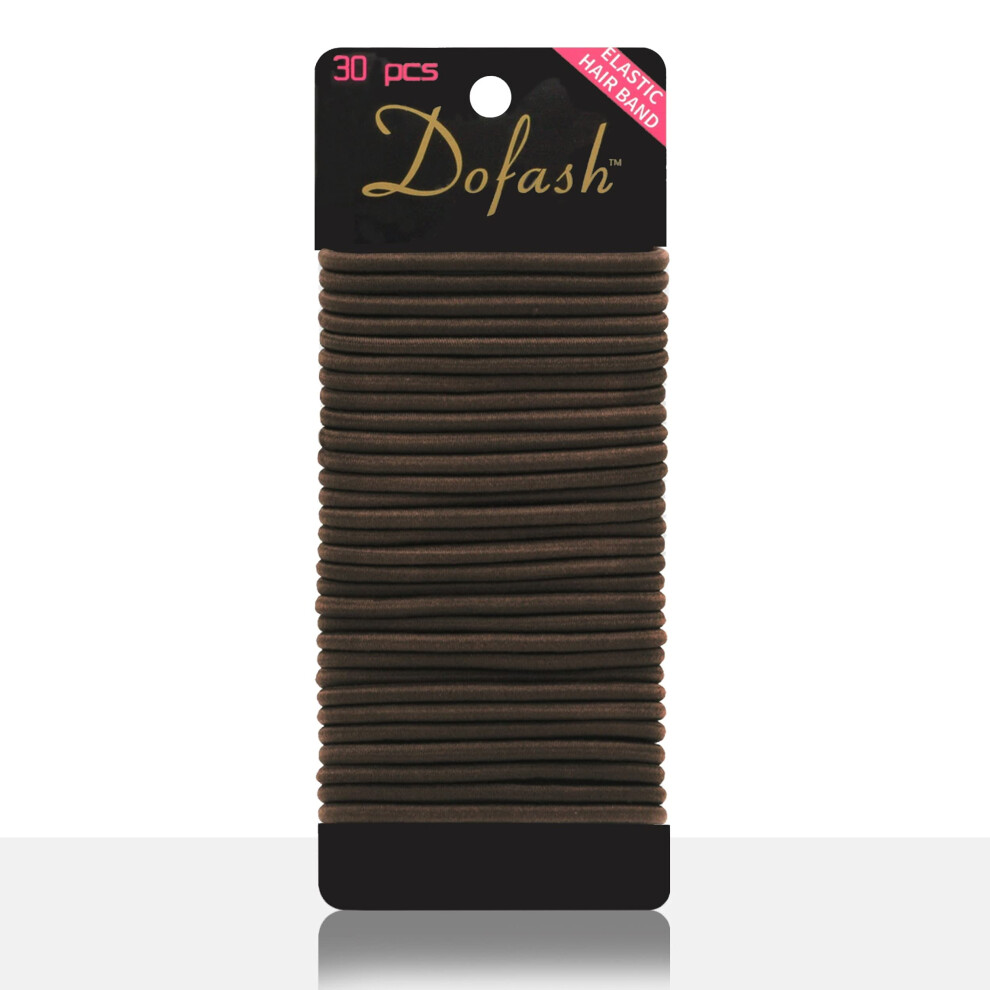 Dofash Lot De 30 éLastiques à Cheveux Marron En Caoutchouc Sans MéTal Pour Femmes Et Filles-image