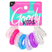 Goody Kids Hair Coils - 8 Count Assorted - Dentless Jelly Bands Hestehale til kvinder teenagere og piger til at style og sikre h?r - Smertefrit t