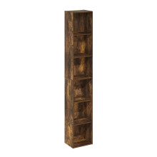 Furinno Luder 6-Tier Open Shelf Bookcase Amber Pine