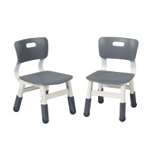 ECR4Kids Klassenzimmer-Stuhl, verstellbar, flexible Sitzmöglichkeiten, Grau, 2er-Pack