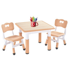 FUNLIO Kids Table and 2 Chairs Set Height Adjustable Toddler Table and Chair Set for Ages 3-8 Easy to Wipe Arts & Crafts Table for Classr