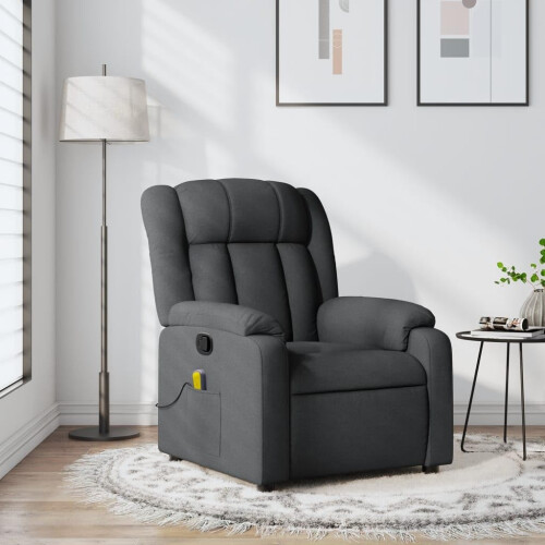 VidaXL vidaXL Massagesessel Dunkelgrau Stoff 1