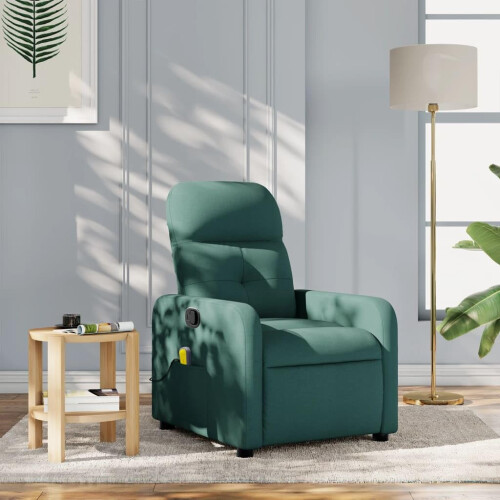 VidaXL vidaXL Massage-Relaxsessel, dunkelgrüner Stoff 1