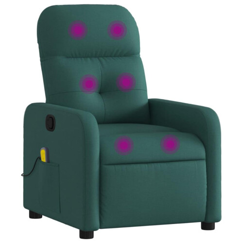 VidaXL vidaXL Massage-Relaxsessel, dunkelgrüner Stoff 2
