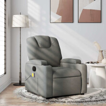 vidaXL Massage-Relaxsessel, Stoff, Dunkelgrau