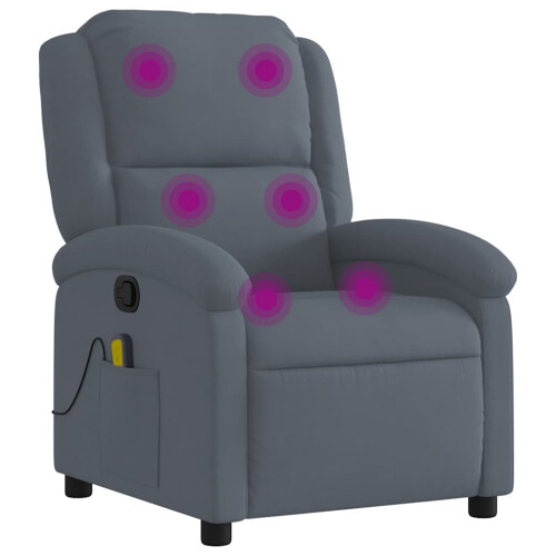 VidaXL vidaXL Massage-Relaxsessel, dunkelgrauer Samt 1