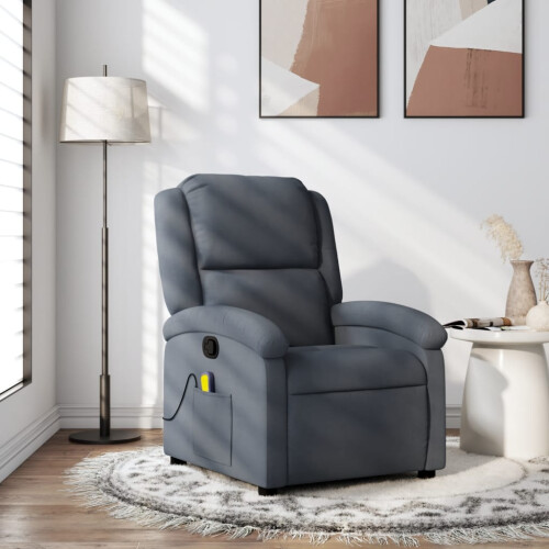 VidaXL vidaXL Massage-Relaxsessel, dunkelgrauer Samt