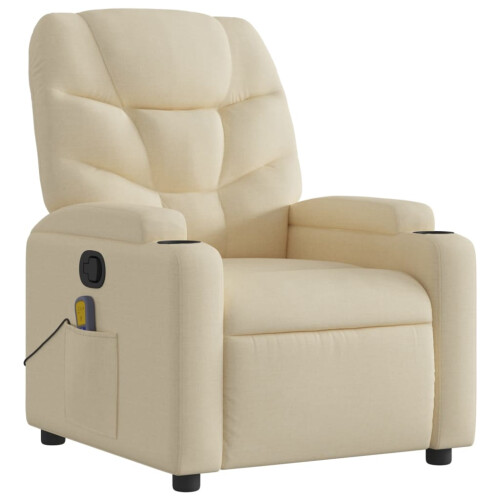 VidaXL vidaXL Massage-Relaxsessel, cremefarbener Stoff 2