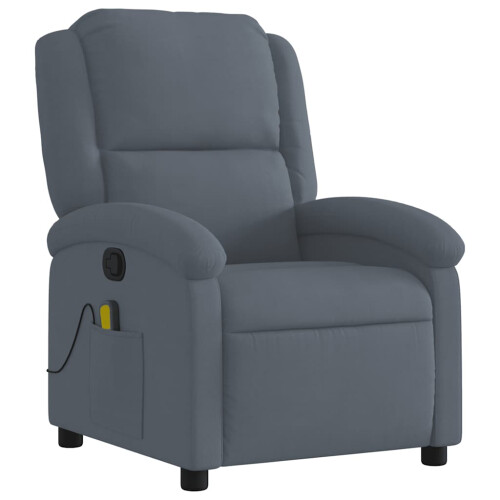 VidaXL vidaXL Massage-Relaxsessel, dunkelgrauer Samt 2