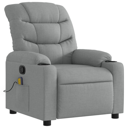 VidaXL vidaXL Massage-Relaxsessel, hellgrauer Stoff 2