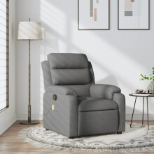 vidaXL Massage-Relaxsessel, Stoff, Dunkelgrau