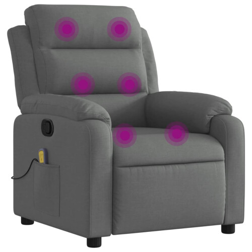 VidaXL vidaXL Massage-Relaxsessel, Stoff, Dunkelgrau 1