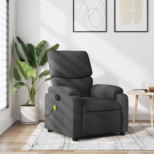 VidaXL vidaXL Massage-Relaxsessel, Stoff, Dunkelgrau