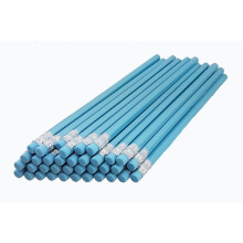 ezpencils Bleistifte mit perlblauem Schaft, blauem Radiergummi und silberner Zwinge 36 Stck wischfester Radiergummi HB-Mine Nr. 2 ungespit
