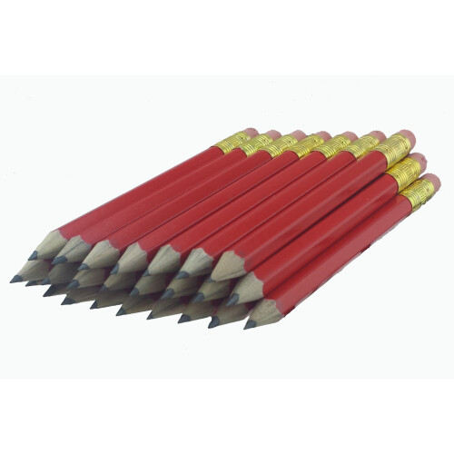 ezpencils - Κόκκινος Κύλινδρος Γκολφ (1/2 μολύβι - Pew μολύβια) Έξακων Μολυβιών - 48 τεμάχια